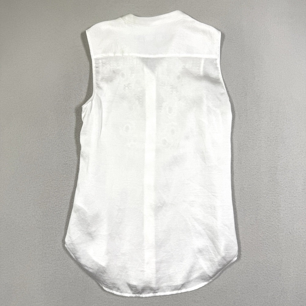Karen Millen Top Womens 4 Blouse Floral Lace Broderie Anglaise White Sleeveless - Picture 5 of 10